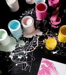 high-angle-colored-paint-cans